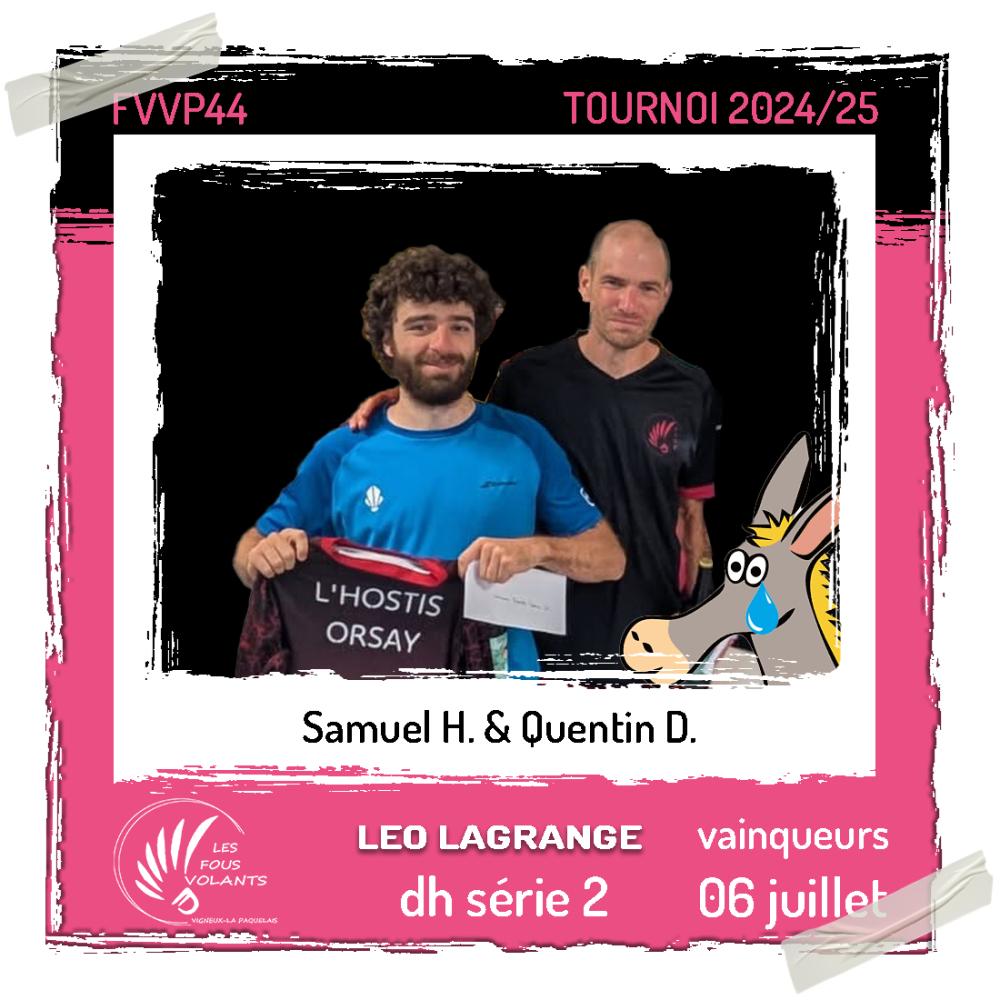 Les Fous Volants vainqueurs en double homme série 2 à Léo Lagrange